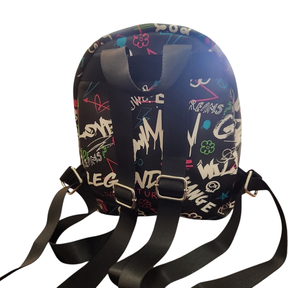 Skinny Dip Black 'Legend' Graphic Mini Backpack - Casual Women’s Bag - Picture 2 of 9